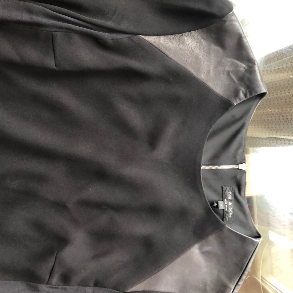 Rag and Bone Blouse with Leather Shoulders